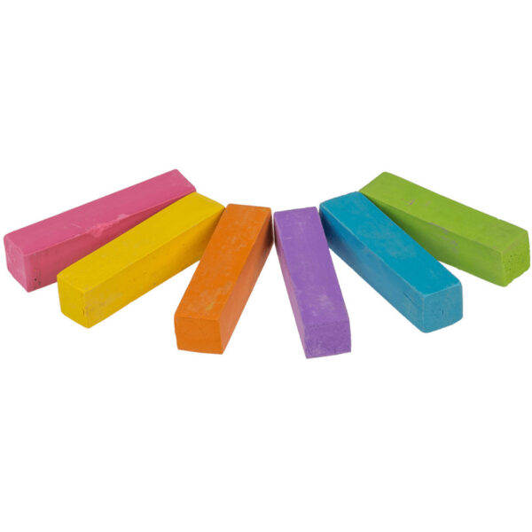 Haarkrijt - 6x - verschillende kleuren - 4 cm - krijtjes