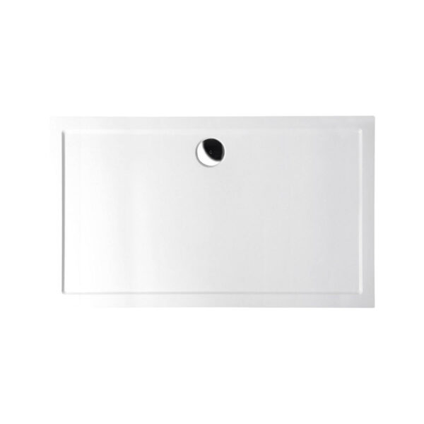 Douchebak Gegoten Marmer Sapho Karia 120x100x4 cm Rechthoek Wit