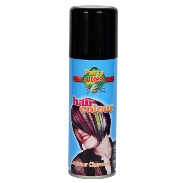 Carnaval verkleed haarverf/spray - zwart - 125 ml - alle leeftijden -
