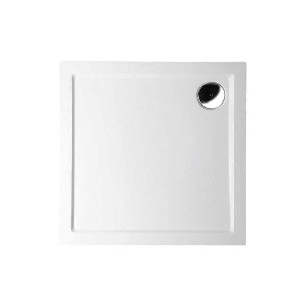 Douchebak Gegoten Marmer Sapho Aura 90x90x4 cm Vierkant Wit