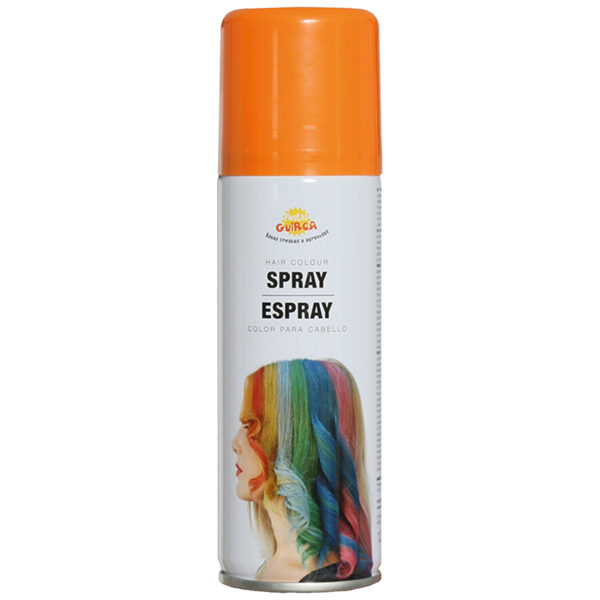 Fiestas Guirca Carnaval verkleed haar verf/spray - oranje - spuitbus - 125 ml