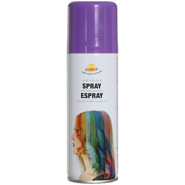 Fiestas Guirca Carnaval verkleed haar verf/spray - paars - spuitbus - 125 ml