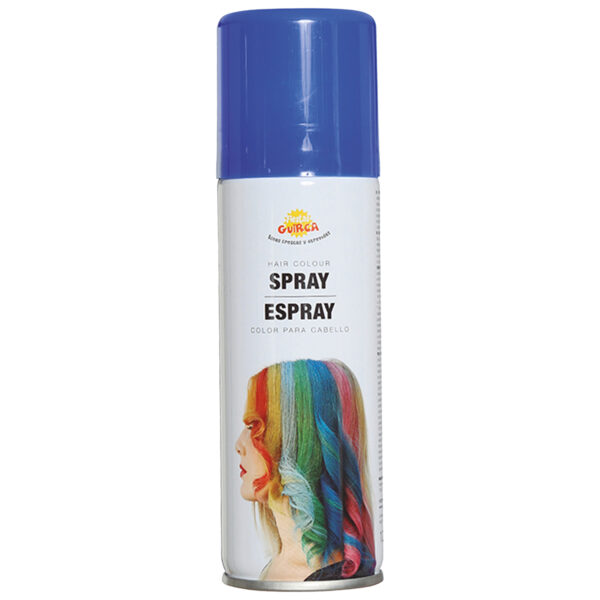 Fiestas Guirca Carnaval verkleed haar verf/spray - blauw - spuitbus - 125 ml