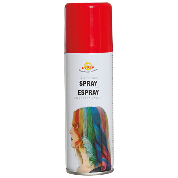 Fiestas Guirca Carnaval verkleed haar verf/spray - rood - spuitbus - 125 ml