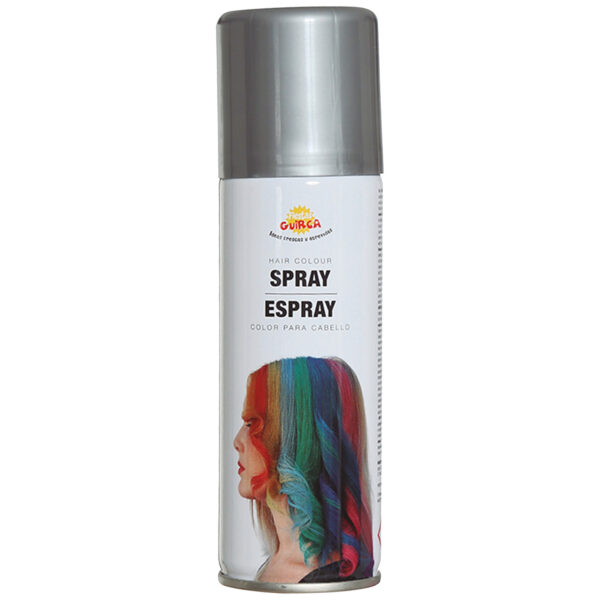 Fiestas Guirca Carnaval verkleed haar verf/spray - zilver - spuitbus - 125 ml
