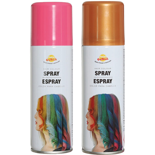 Fiesta Guirca Carnaval verkleed haar verf/spray - roze en goud - spuitbus - 125 ml