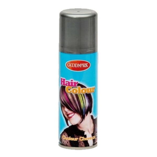Carnaval verkleed haarverf/spray - zilver - 125 ml - kinderen en volwassenen - makkelijk uitwassen