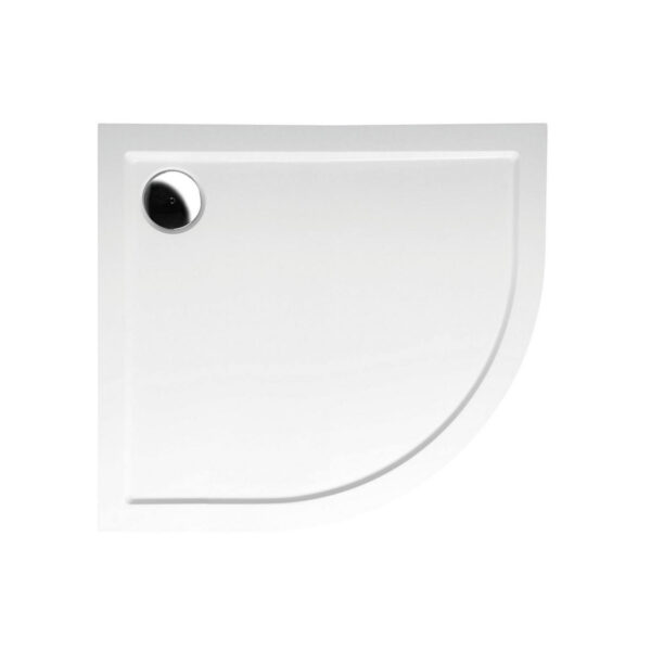 Douchebak Gegoten Marmer Sapho Rena 90x80x4 cm Kwartrond Links Wit