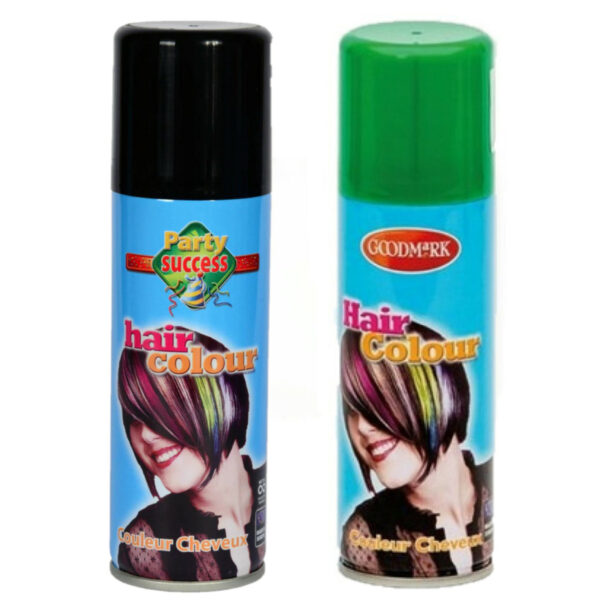 Carnaval verkleed haar verf/spray zwart/groen 125 ml