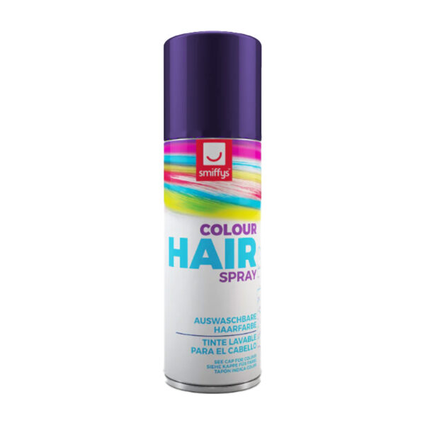 Smiffys carnaval haarverf - paars - spuitbus - 125 ml - haarspray