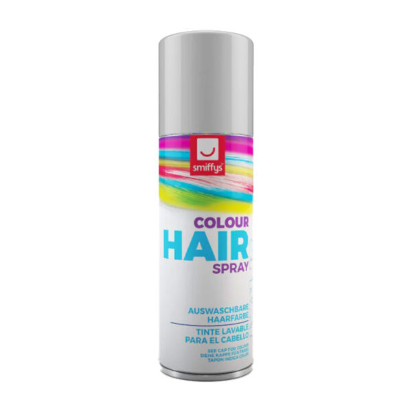 Smiffys carnaval haarverf - wit - spuitbus - 125 ml - haarspray
