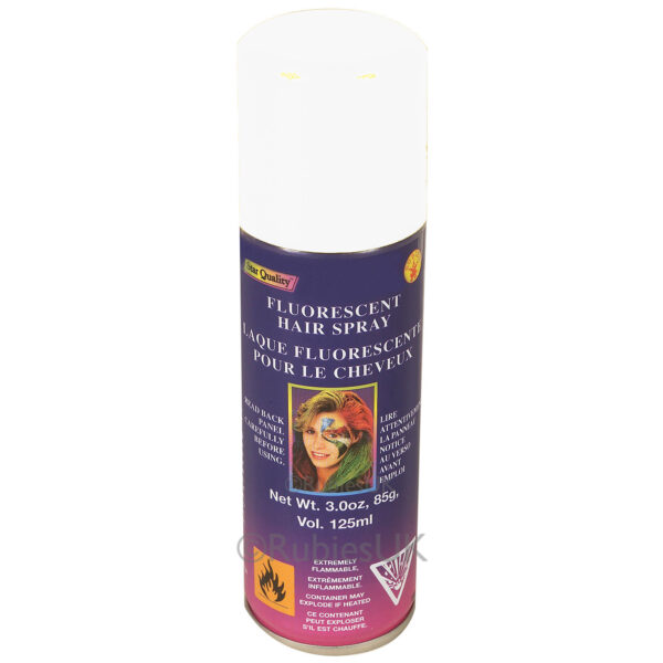 Haarverf/haarspray - wit - spuitbus - 125 ml - Carnaval -