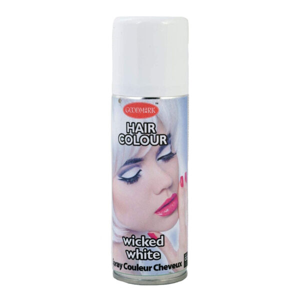 Haarspray of haarverf - kleur wit - verkleed accessoires - 125 ml
