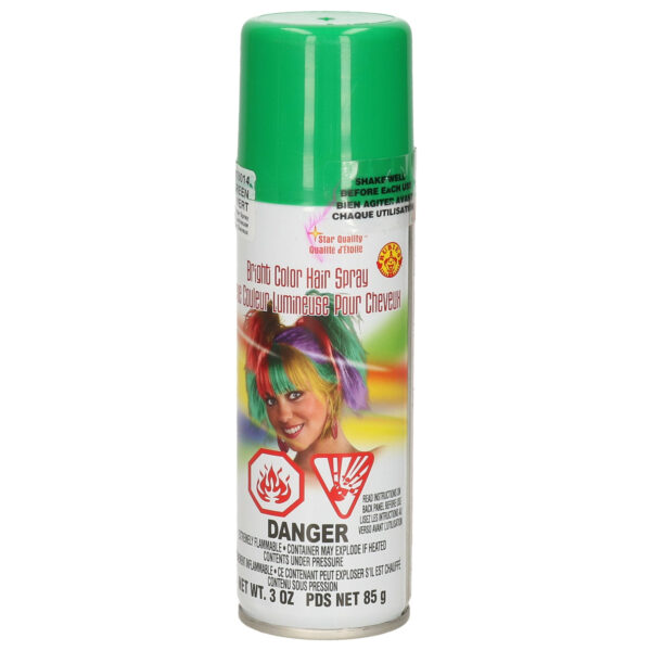 Haarverf/haarspray - neon groen - spuitbus - 125 ml - Carnaval