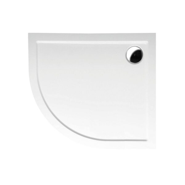 Douchebak Marmer Sapho Rena 90x80x4 cm Kwartrond Rechts Wit Sapho