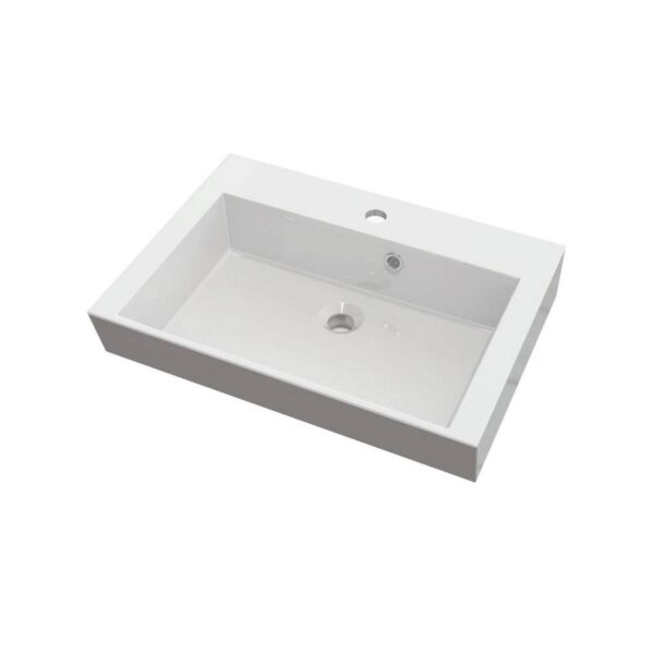 Wastafel Sapho Orinoko Rechthoekig 60x15x45 cm Marmer Wit Sapho