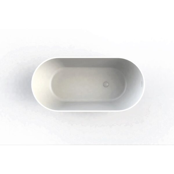 Vrijstaand Bad Arcqua Cusco Cast Marble 155x75x55 cm Mat Wit Aquasplash